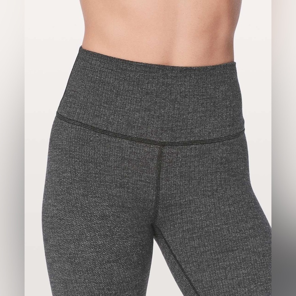 Lululemon Wunder Under 25" Variegated Knit Brushed Luon Black Heathered Gray - Picture 2 of 7